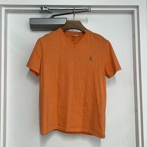 **SOLD** Polo Ralph Lauren Men's Medium Coral V-Neck T-shirt w/Ice Blue Horse